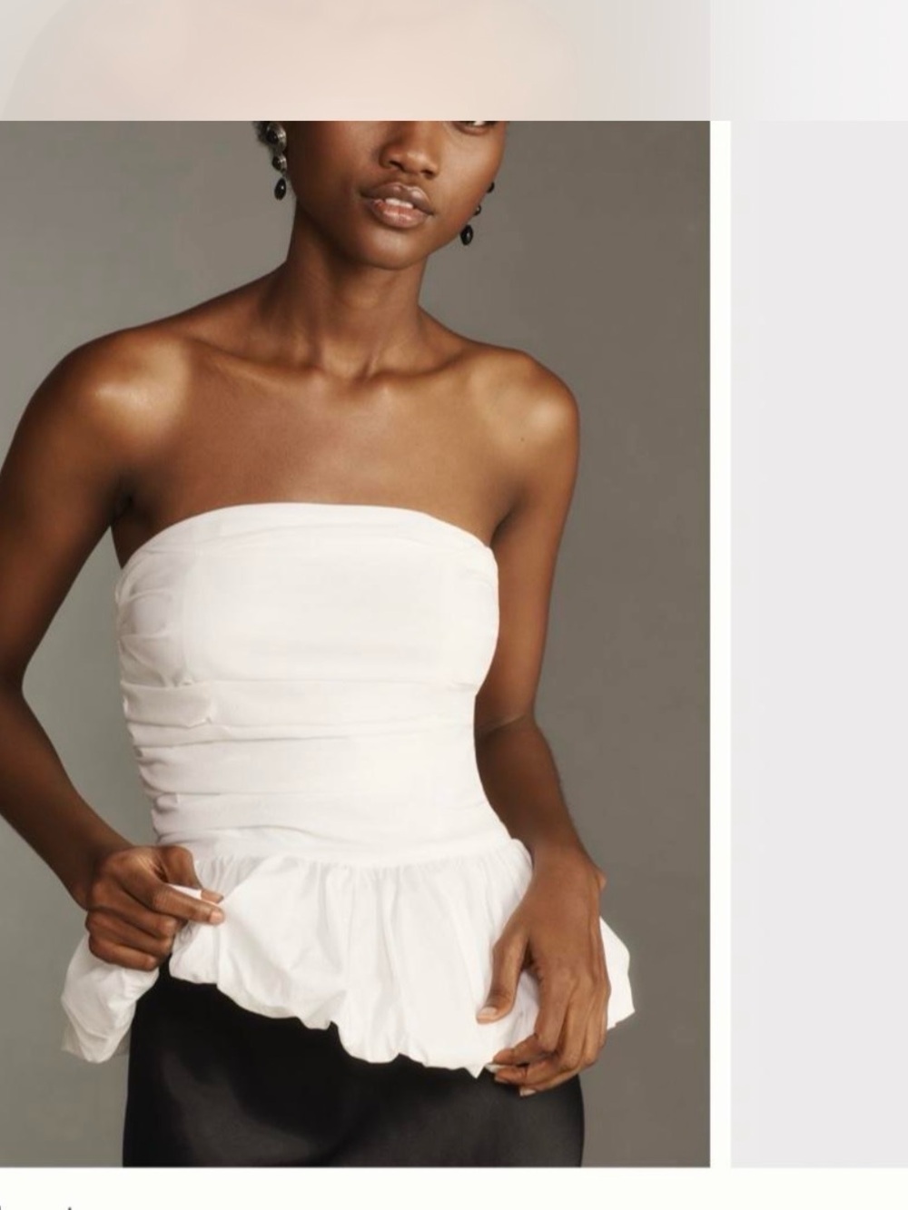 Anthropologie Maeve strapless drop-waist bubble top